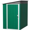NAIZY Casetta da giardino in metallo, 1,5 m³, con tetto a ponte, 96 x 75 x 162 cm, capanno da giardino in ferro, con serratura, per esterni, verde