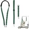 Lufdegim 3 cinghie regolabili per toelettatura cani e animali domestici, in nylon, con anelli a D, per tagliare i capelli e fare il bagno (verde-01)