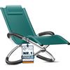 KESSER Sedia a sdraio con borsa e copertura, sedia da giardino, pieghevole, sedia a dondolo, sedia a dondolo ergonomica, carico di 180 kg, verde petrolio