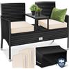 KESSER® Panca da giardino in polyrattan a 2 posti, con tavolo integrato, 143 x 63 x 88 cm, in rattan, per giardino, balcone, da giardino, resistente alle intemperie, set di sedie ultra stabile, con