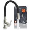 EISL Flexo NI186FLNIBU - Rubinetto flessibile per lavello da cucina, beccuccio alto con tubo soft touch, girevole a 360 gradi, rubinetto da cucina flessibile
