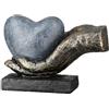 GILDE Scultura Heart in Your Hand - Resina - Bronzo - Finitura Antica - Cuore - Altezza 12 cm x Larghezza 18 cm