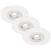 BRILONER - Set di 3 luci da incasso a LED per soffitto, luci da incasso dimmerabili, faretto da incasso a LED ultrapiatto per bagno, faretto da incasso per bagno IP44, bianco, 90x25 (DxH)