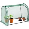 Relaxdays Serra da Balcone e Giardino, 80x113x70 cm, Copertura in PE con Porta, Telaio in Acciaio, Trasparente Verde