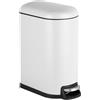 Relaxdays Cestino con Chiusura Automatica, Interno Rimovibile, 10 Litri, Bianco, 39x18.5x31.5 cm