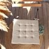 ED ENJOY HOME Galette per sedia esterna ed interna, beige, 40 x 40 cm, idrorepellente trattato anti-UV, per giardino terrazzo, spessore 3 cm, con nastri annodati, collezione Waltz