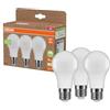 OSRAM NATURE LOOP - lampade LED particolarmente sostenibili in plastica riciclata, confezione vantaggiosa con 3 lampadine, sostituisce le tradizionali lampadine da 60W, forma a bulbo, E27,bianco caldo