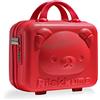 Balakaka Beauty Case da Viaggio Rigido 30x15x23 cm, Impermeabile Make up Bag con Blocco Password, 10 L Valigetta Trucchi con Cerniera Custodia Cosmetica in ABS, rosso