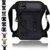 LLELEMAMO Marsupio Coscia Tattico 3-in-1 Oxford per Moto e Trekking, Borsa Gamba Uomo Impermeabile, Borsello Outdoor Nero (A)