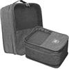 RunFar shop Borsa per scarpe da viaggio (35 x 26 x 21 cm), impermeabile, per scarpe, per trolley, da viaggio, con chiusura a strappo, colore: nero, grigio., Borsa per scarpe