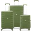 Roncato SKYLINE 2.0 NEON SET VALIGIE (Grande, Medio, Cabina) - Verde Oliva
