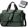 bergsalz Borsone da Viaggio, 45L Borsa Palestra Donna, Grande Leggero Borsa Parto Ospedale Mamma, Bagaglio a Mano 55X40X23 per Weekender, Lavoro, Sport, Verde