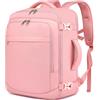 ENZOSUM Bagaglio a Mano 40x30x20 per Ryanair 24L Zaino da Viaggio per Donna,Rosa