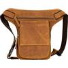 MDM Borsa da gamba in pelle per moto, cintura regolabile in vita e coscia, cognac, Standard, Moto