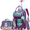 HTgroce 3 in 1 Zaino Trolley per Bambino e Ragazzi per Scuola Elementare
