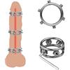 ZJPOJPH Anello for pene Ball Crusher con 6 punte regolabile, anello for glande da uomo, anello for scroto in acciaio inossidabile, giocattolo sessuale for uomo(L)