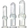 SAHOOSAFETY Dildo di vetro trasparente perline anali, 3 misure grande dilatatore anale butt plug cristallo grande dildo anale dildo di vetro masturbazione giocattoli sessuali for donne uomini(M)