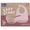 Chicco Set pappa silicone rosa 6m+ - chicco