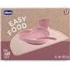 Chicco Set pappa silicone rosa 12m+ - chicco