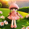 ITODA Bambola di pezza decorativa per bambine, giocattolo carino e morbido di peluche, bella bambola ragdoll con cappello gonna per bambini, regalo di Natale e compleanno, 50 cm, rosa