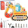 Kievano Tavola Montessori con Viti in Legno, Giocattolo Dinosauro Escavatore da 3 Anni, Busy Board Educativo, Gioco per Sviluppare la Motricità Fine