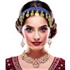 FIESTAS GUIRCA | Diadema con Monete Blu Scuro (Taglia Unica) - Accessorio per Costume da Principessa, Zingara e Veggente - Ideale per Carnevale, Feste e Celebrazioni - Donna Adulta - Blu Scuro