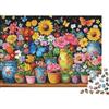 KQJZXNHPGR Fiori Colorati Puzzle per Adulti Puzzle 1000 Pezzi Vasi di Fiori Gioco di Puzzle 1000 Pezzi Relax Regalo 52x38cm/1000pcs