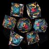 ORUZA Set di 7 dadi poliedrici, DND Liquid Core dadi D4 D6 D8 D10 D12 D20 D% Rose Sabbie da gioco per Dungeons and Dragons RPG MTG Pathfinder