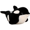 Graceever Orca - Peluche Realistico a Forma di Balena Orca, Decorazione per la Casa, Bambola Gigante Morbida e Avvolgente, Creature Marine dell'Oceano, 30 cm, Nero