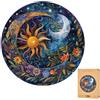 Lubiwood Mandala Notturno Fiorito Puzzle in Legno a Forma di Natura Unica (24x24 cm) - Progettato in Europa, Incoraggia la Concentrazione, Fornito con Scatola Regalo in Legno