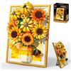 Sosuy Set Costruzioni Girasole 2-in-1, 1328pz Bouquet o Vaso Floreale, Gioco STEM Ragazze Donne 14+, Kit Creativo Piante Decorazione Casa, Regalo Mamma Donna