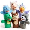 JOYIN Set di 6 burattini da mano per bambini con bocca funzionante, giocattolo di peluche per bambini piccoli include uccello, coccodrillo, ippopotamo, pecora, procione e scoiattolo per teatro di