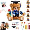 DRAJOIN Orsacchiotto Di Laurea Su Misura Con Immagine E Parola Per La Laurea E Natale, Personalizzato Graduation Bear Regalo Personale Per Tutti I Laureati Dall Asilo All Università
