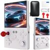 Coaptop XF40 V console da gioco portatile, schermo IPS da 4 pollici con 128 GB e 22.000 giochi, batteria da 4000 mAh, sistema Linux, 2 joystick rimovibili e borsa di memoria (bianco, 128 G)
