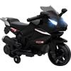 AIYAPLAY Moto elettrica per bambini con USB, ruote di supporto, musica, clacson, moto elettrica per bambini con 2 ruote di supporto per bambini da 1,5 a 3 anni, colore nero