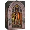 MiniCity Kit Book Nook, casa delle bambole fai da te, casa delle bambole, casa in miniatura per adulti, con luce LED, puzzle in legno 3D e fermalibri, decorazione e regalo (Duomo di Mliano)