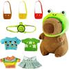 Dhqkqg Capibara Peluche, 25 cm Simpatici Capybara Peluche con Tartaruga, PEluche Capybara con Vestiti e Accessori, per Ragazzi e Ragazze, Regalo di Compleanno, Decorazione per la Casa a Forma