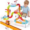 hahaland Trenino Elettrico per Bambini 64 Pezzi, Set STEM Pista Trenino 3D