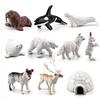 JABALUX Figure di Animali Giocattolo,10 Pezzi Circolo Polare Artico Oceano Mare Figurine di Animali Set di Modelli di Apprendimento Animali Figure di Compleanno di Capodanno di