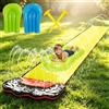 CLIUNT Scivolo ad Acqua, 480 x 70cm Scivolo Acquatico Giardino, Scivoli d'Acqua con Acqua Singola con 2 Pannello Gonfiabili, irrigazione, Giocattolo Estivo per Giardino e Spiaggia (Giallo)