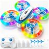 Gontence mini drone per bambini, drone telecomandato con luci a LED, 2 modalità di velocità, 3 batterie, modalità 3D Flip senza testa, giocattoli, regali per ragazzi e ragazze dai 6 ai 16 anni