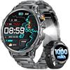 LIGEMI Smartwatch Uomo con 1000mAh Batteria/LED Torcia, 1.85'' Grande Orologio Smartwatch Uomo con Chiamata e Risposta, 100+ Modalità Sportive, Sonno Cardiofrequenzimetro SpO2 per Android iOS