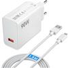 JiCghemg 90W Fast USB C Charger per Xiaomi POCO X7 Pro POCO F6, for Xiaomi 15 14 13 Ultra Caricabatterie rapido Turbo Charge per Redmi Note 13 14 X4 5G 14T 13T Pad M6 Mi 10T Pro Lite con 6A Cavo USB C 1.5M