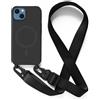 2NSPDRGNI Magnetica Cover con Collana Compatibile con iPhone 13,Case con Laccio per Il Collo Custodia con Cordino,Nero