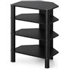 RO&CO Sonorous RX-2140-BLK Mobile HiFi 4 Ripiani in Vetro Temperato Nero 86x60x50 cm Struttura in Alluminio Nero Rack Audio Video fino a 65 kg con Sistema Passacavi