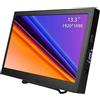 KRTXTISO Monitor portatile da 13,3 pollici, mini monitor HDMI 1366 x 768 piccolo monitor esterno altoparlante incorporato per lampone pi ps4 computer portatile
