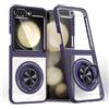 Yarxiawin Custodia per Samsung Galaxy Z Flip 5 5g, Nero Anello Magnetico Compatible con MagSafe per Samsung Flip 5 Cover Trasparente Antiurto Rigida Case Sottile Anti-ingiallimento (Viola)