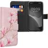 kwmobile Custodia Compatibile con Apple iPhone 17e / iPhone 16e Cover - Portafoglio Pelle Sintetica con Chiusura Magnetica - Porta Carte Magnolie