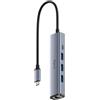 Cudy Hub USB-C 5 in 1 con porta Gigabit Ethernet RJ45, adattatore multiporta, 3 USB-A 3.2 Gen 1, porta USB-C che riceve 5 V 2 A DC per MacBook, iPhone 15/16/17 e altri, UH605