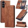Jasonyu Cover per Samsung Galaxy S26 Plus/S26+ Flip Custodia in Pelle PU, Cover a Libro Portafoglio, Funzione Supporto, Magnetica, Slot Schede, TPU Bumper Caso Custodia (Marrone)